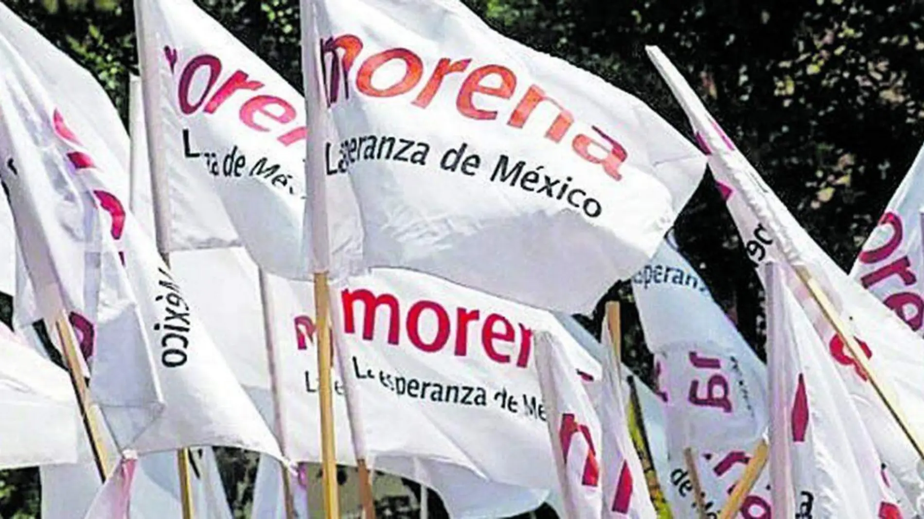 Morena bandera ilustrativa